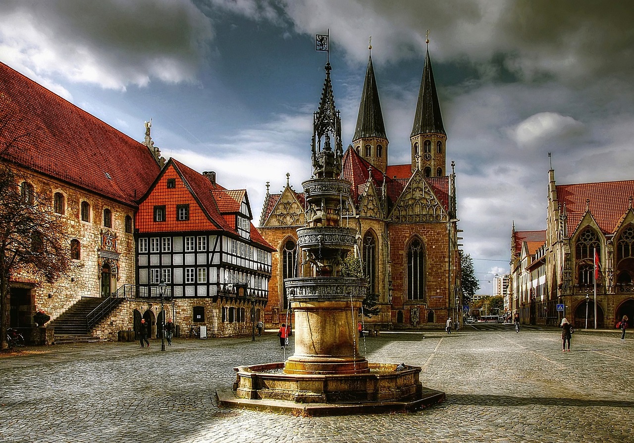 Braunschweig, Stadt, Niedersachsen Innenstadt Fußgängerzone Historische Gebäude