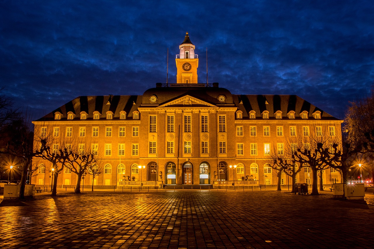 Herne Rathaus Schloss Historisches Gebäude Architektur Innenstadt