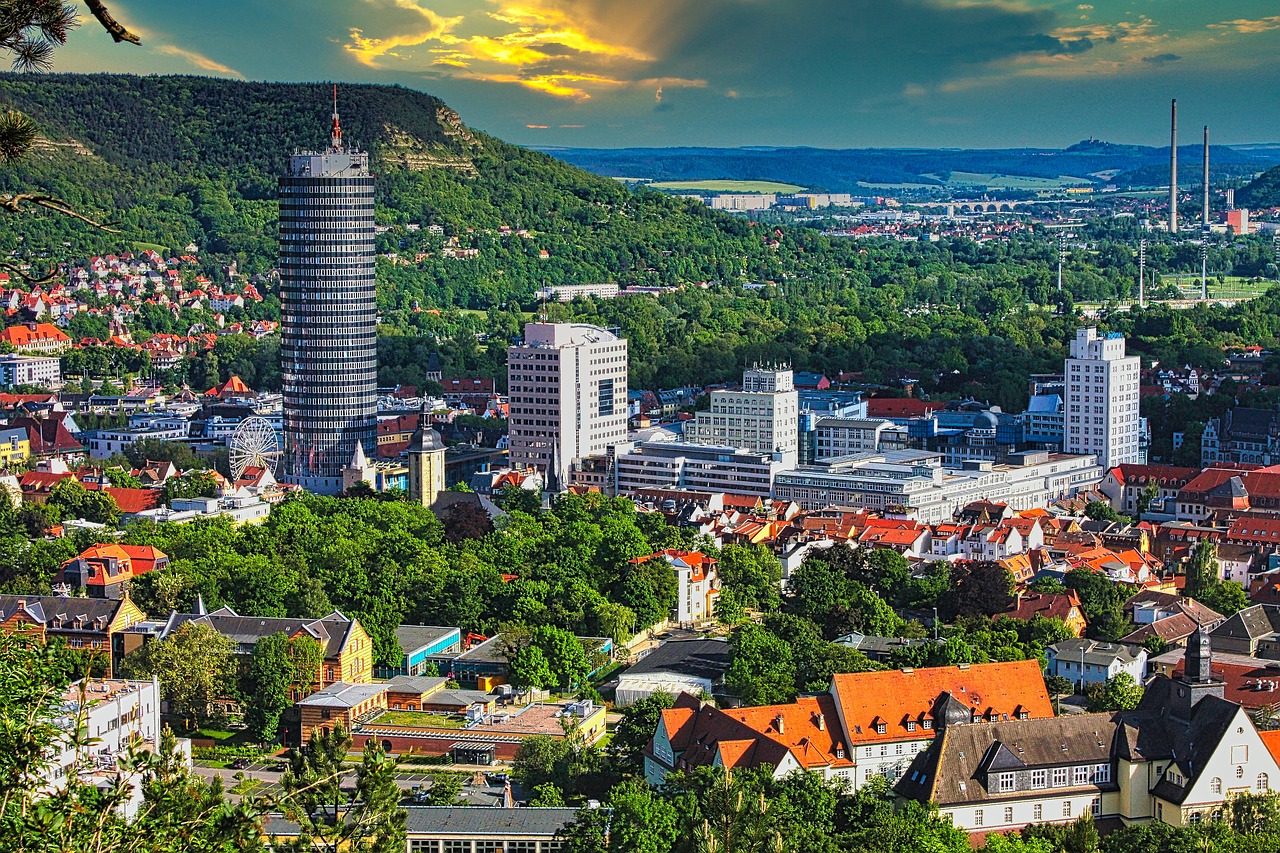 Jena Innenstadt Zentrum Modern Gebäude Großstadt