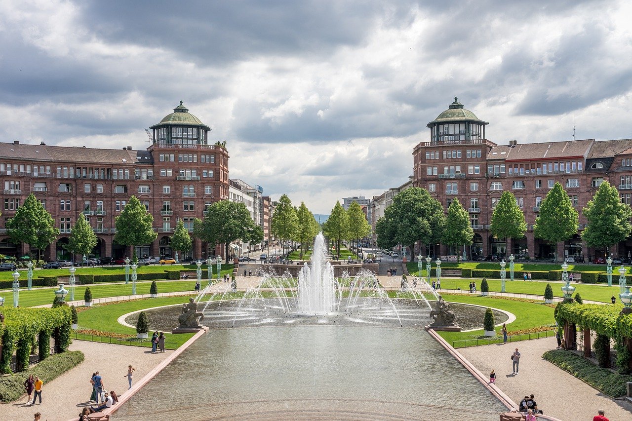 Mannheim Altstadt Brunnen Zentrum Großstadt