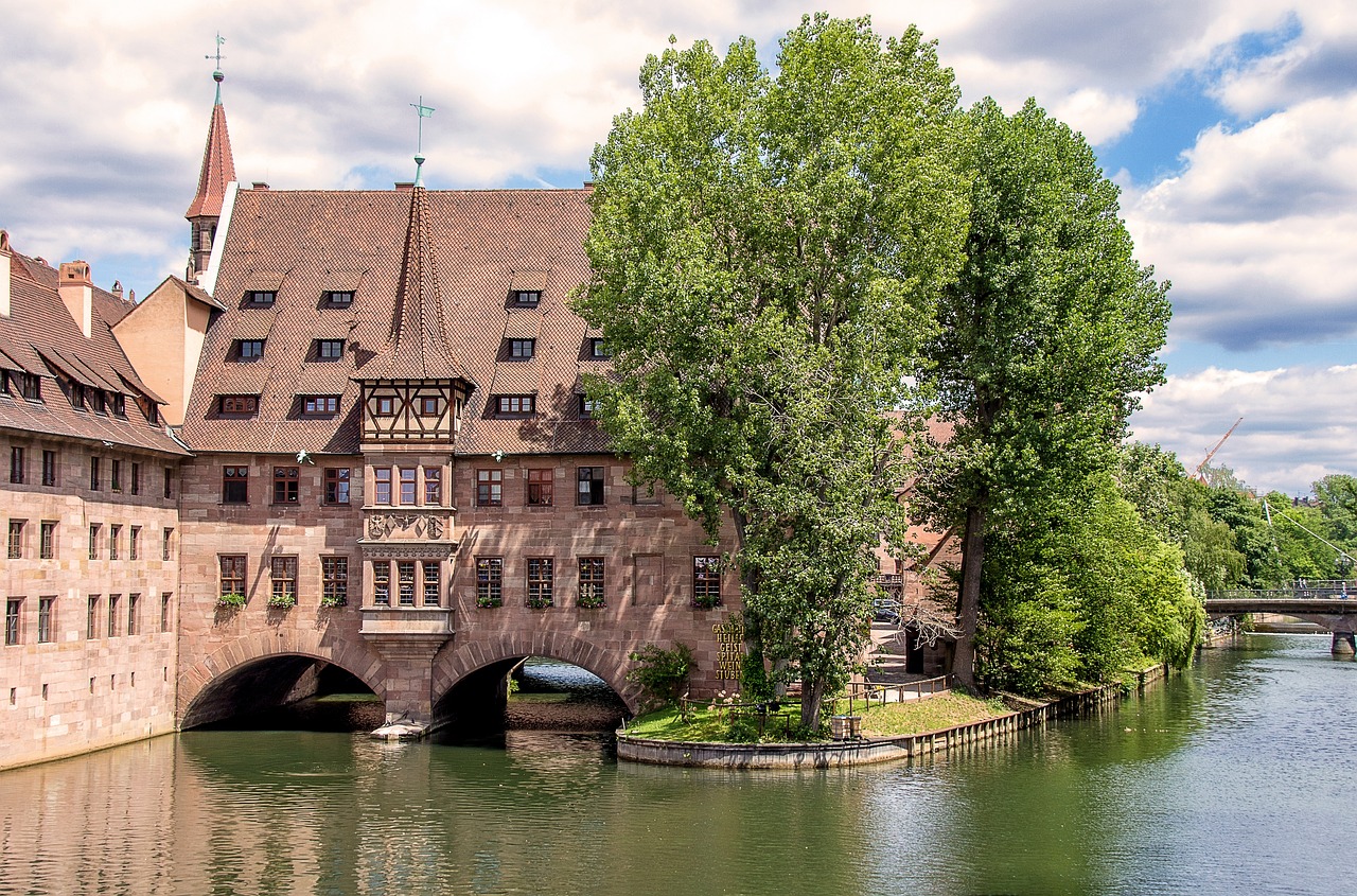 Heiligen geist spital, Haus, Nürnberg, Fluss, Historisch, Architektur