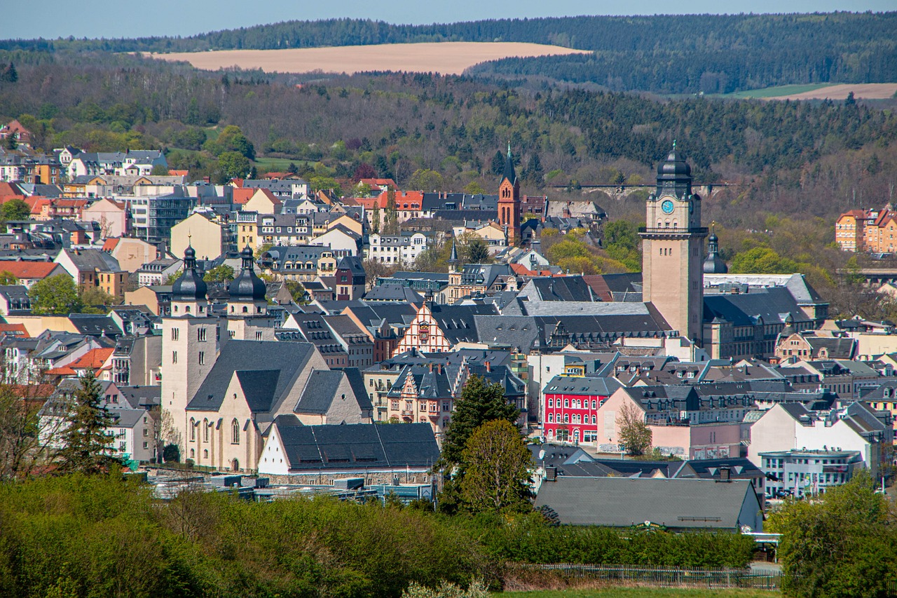 Rathaus, Natur, Kirche, Luftaufnahme, Stadt, Innenstadt