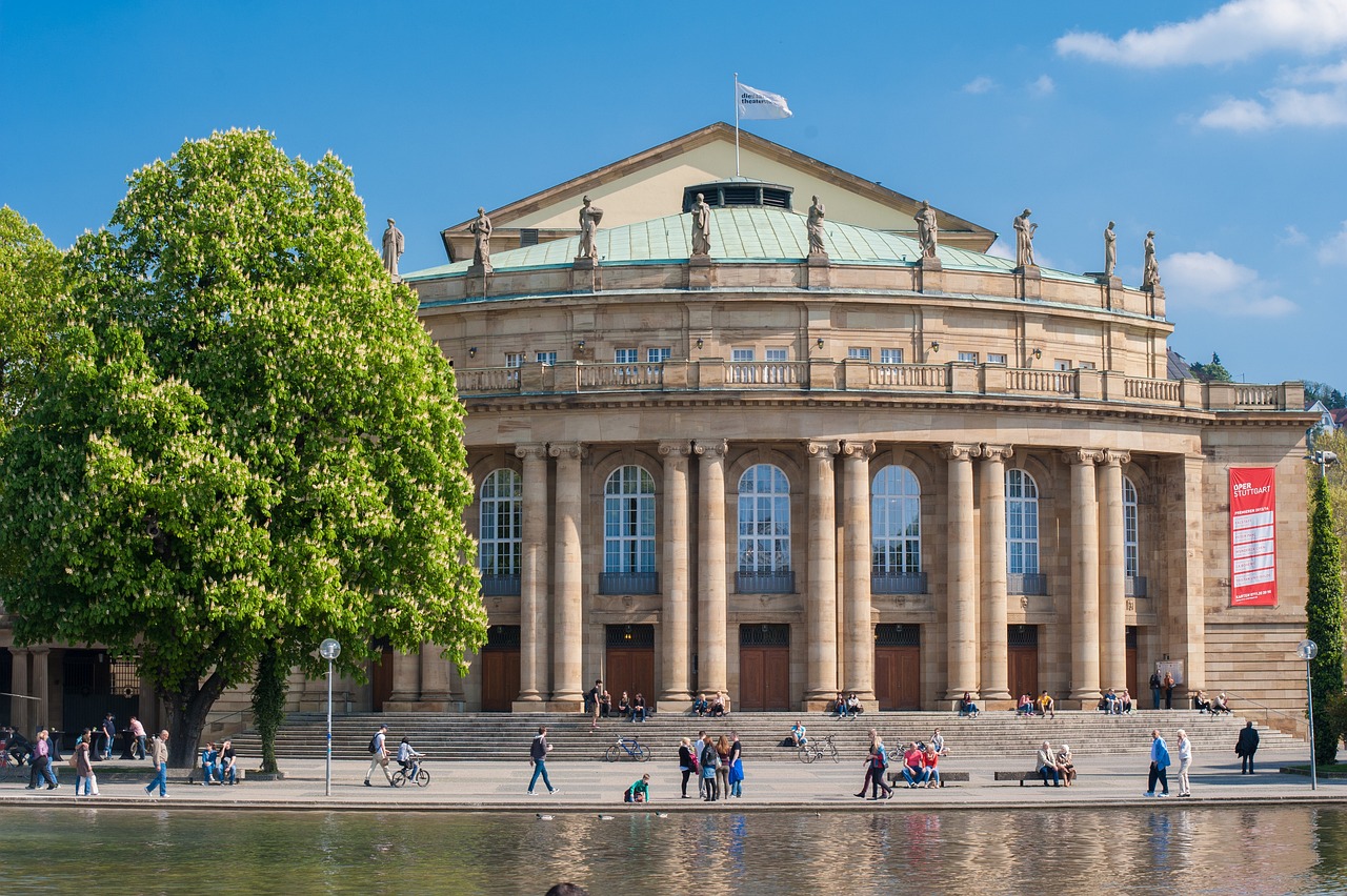 Stuttgart, Stadt, Theater, Historisch, Architektur, Innenstadt