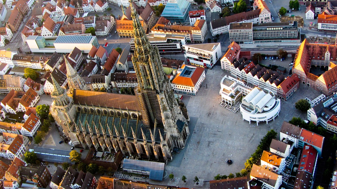 Ulmer Münster, Ulm, Luftaufnahme, Innenstadt, Historisch, Architektur